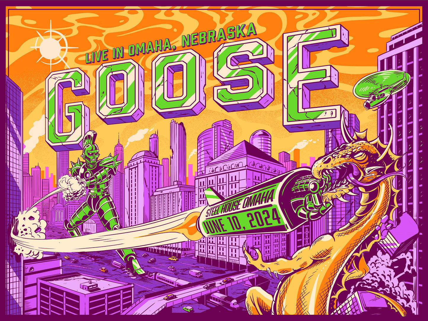 GOOSE - 18x24in Gig Poster - 6/10/2024 - Omaha, NE