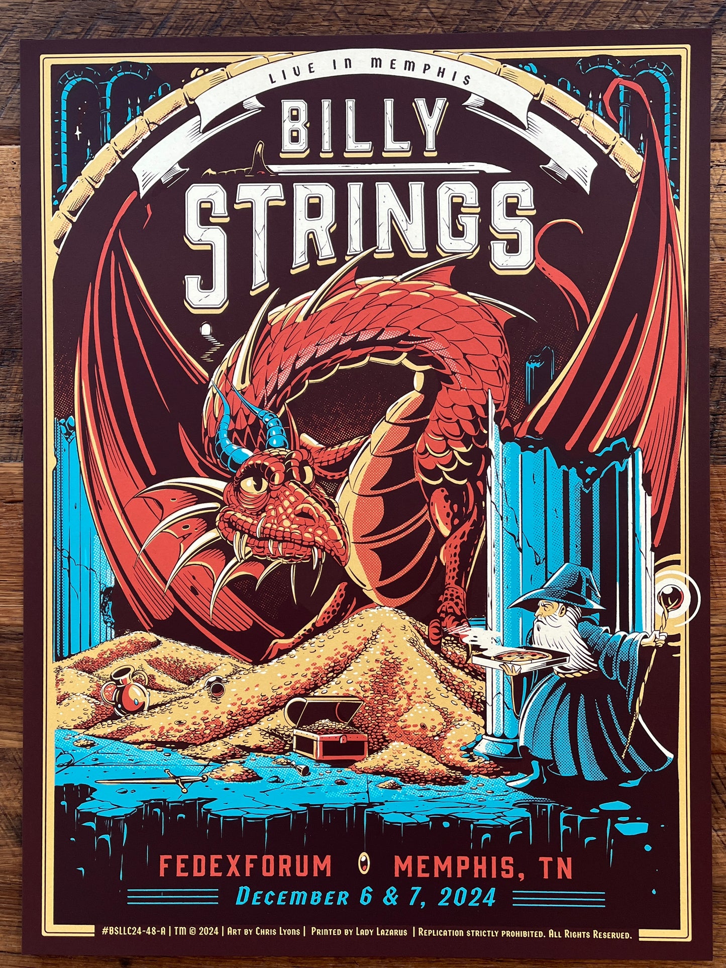 Billy Strings - 18x24in Gig Poster - 12/6-7/2024 - Memphis