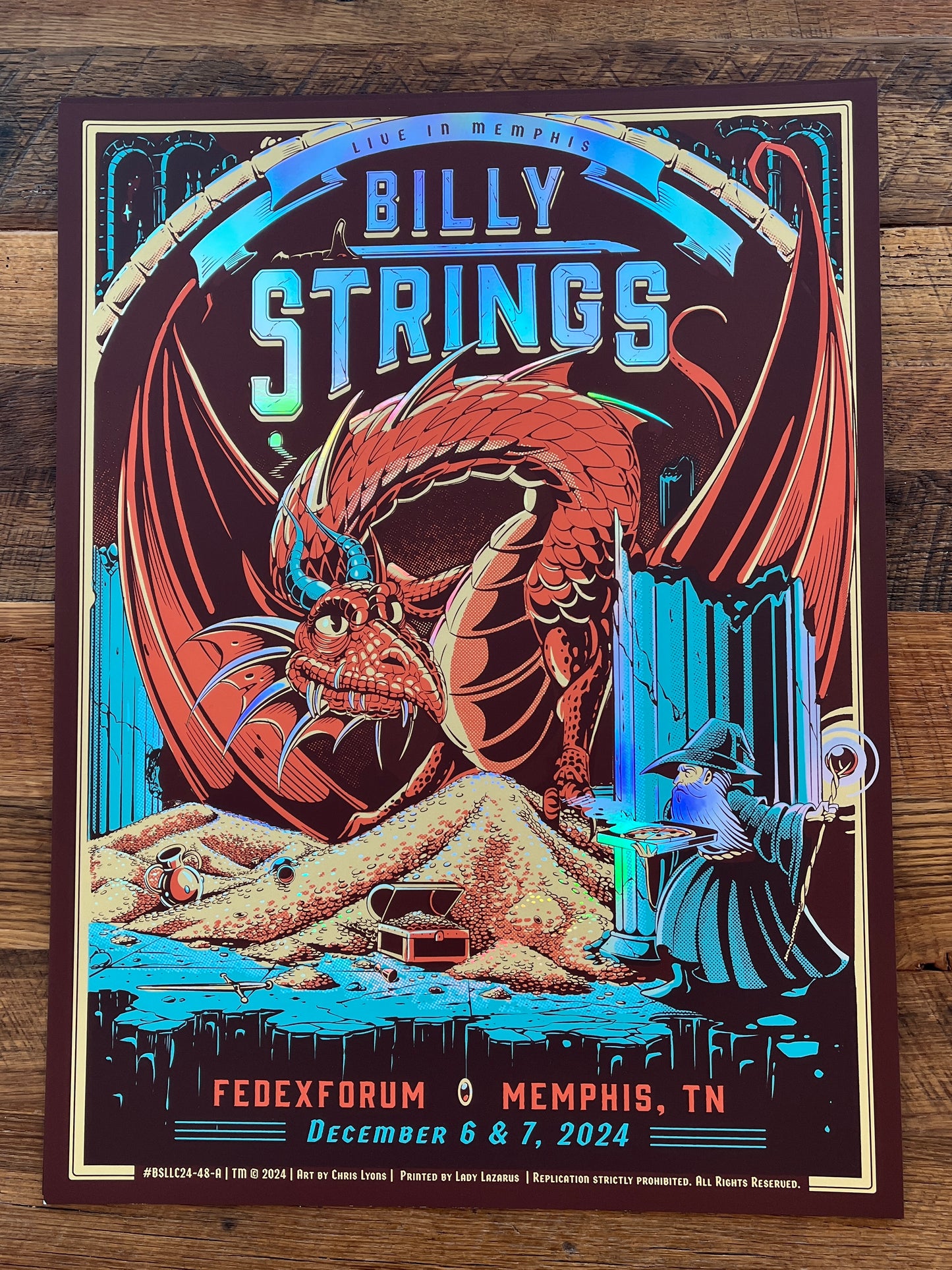 Billy Strings - 18x24in Gig Poster - 12/6-7/2024 - Memphis